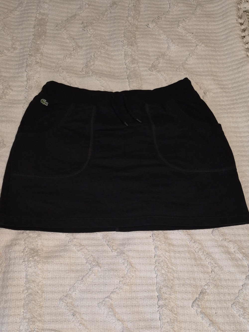 Authentic Lacoste Black 100% Cotton Sporty Mini Skirt Size M